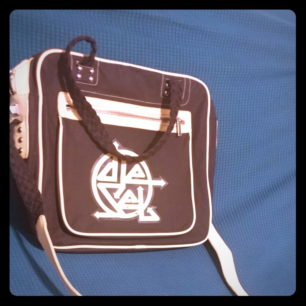 Black and White Unisex Crossbody Bag